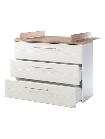 ROBA Commode à langer "Nele" Large - avec Plan Amovible - 3 Tiroirs - Couronne en "Artisan Oak