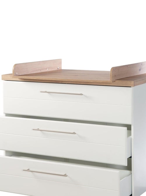 ROBA Commode à langer "Nele" Large - avec Plan Amovible - 3 Tiroirs - Couronne en "Artisan Oak" - Kiabi