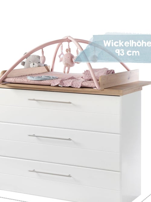 ROBA Commode à langer "Nele" Large - avec Plan Amovible - 3 Tiroirs - Couronne en "Artisan Oak" - Kiabi