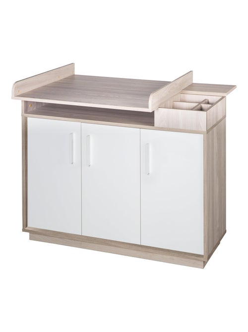 ROBA Commode à Langer "Olaf" avec Plan Amovible - Blanc/Décor Orme lunaire - Hauteur 92,5 cm - Kiabi