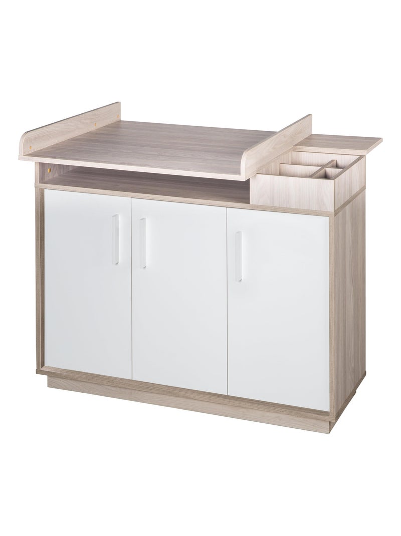 ROBA Commode à Langer "Olaf" avec Plan Amovible - Blanc/Décor Orme lunaire - Hauteur 92,5 cm Blanc - Kiabi