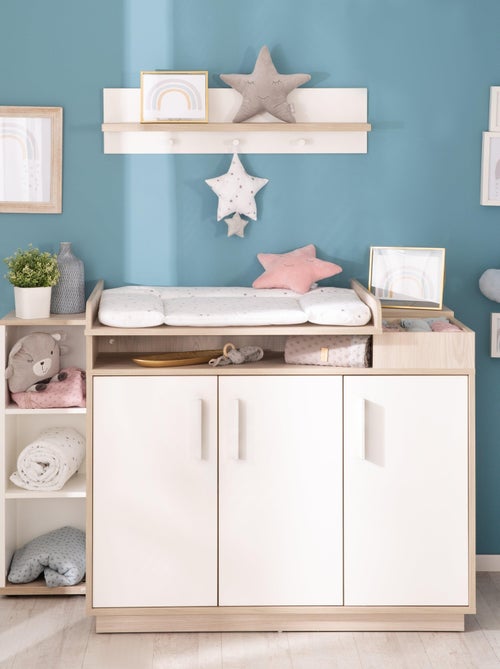 ROBA Commode à Langer "Olaf" avec Plan Amovible - Blanc/Décor Orme lunaire - Hauteur 92,5 cm - Kiabi