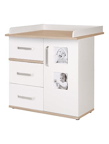 ROBA Commode à Langer Helene – avec Plan à Langer Amovible – 3 Tiroirs –  blanc - Gris clair - Kiabi - 479.90€