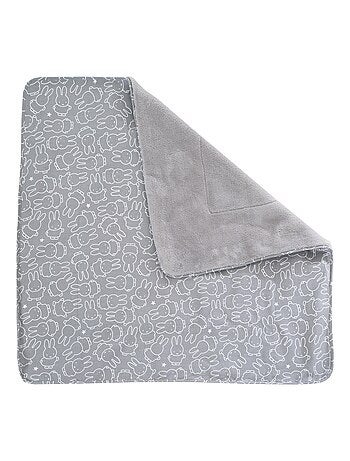 ROBA Couverture de Bébé "miffy®" - 80 x 80 cm - Gris / Blanc