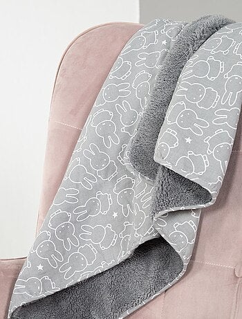 ROBA Couverture de Bébé "miffy®" - 80 x 80 cm - Gris / Blanc