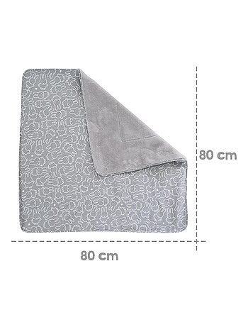 ROBA Couverture de Bébé "miffy®" - 80 x 80 cm - Gris / Blanc