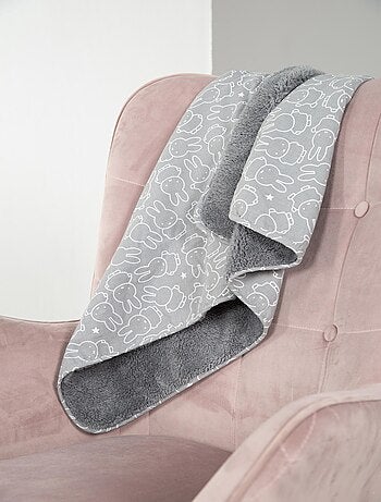 ROBA Couverture de Bébé "miffy®" - 80 x 80 cm - Gris / Blanc