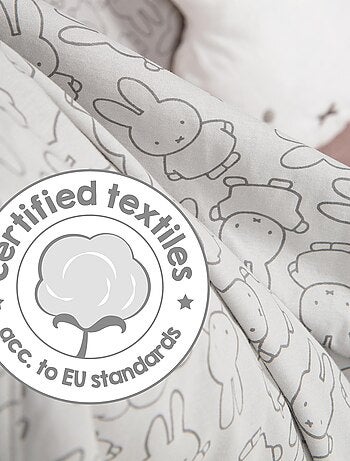 ROBA Couverture de Bébé "miffy®" - 80 x 80 cm - Gris