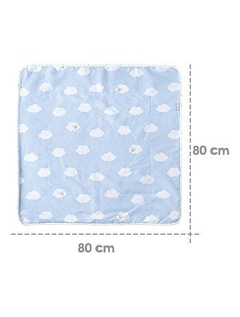 ROBA Couverture de Bébé "Petit Nuage" - 80 x 80 cm - Bleu Clair / Blanc