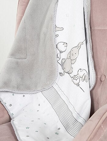 ROBA Couverture Douillette "Sternenzauber" - 80 x 80 cm - Gris Clair / Blanc