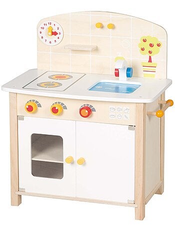 ROBA Cuisine Enfant en Bois + Accessoires en Métal et Bois - à Partir de 3 Ans