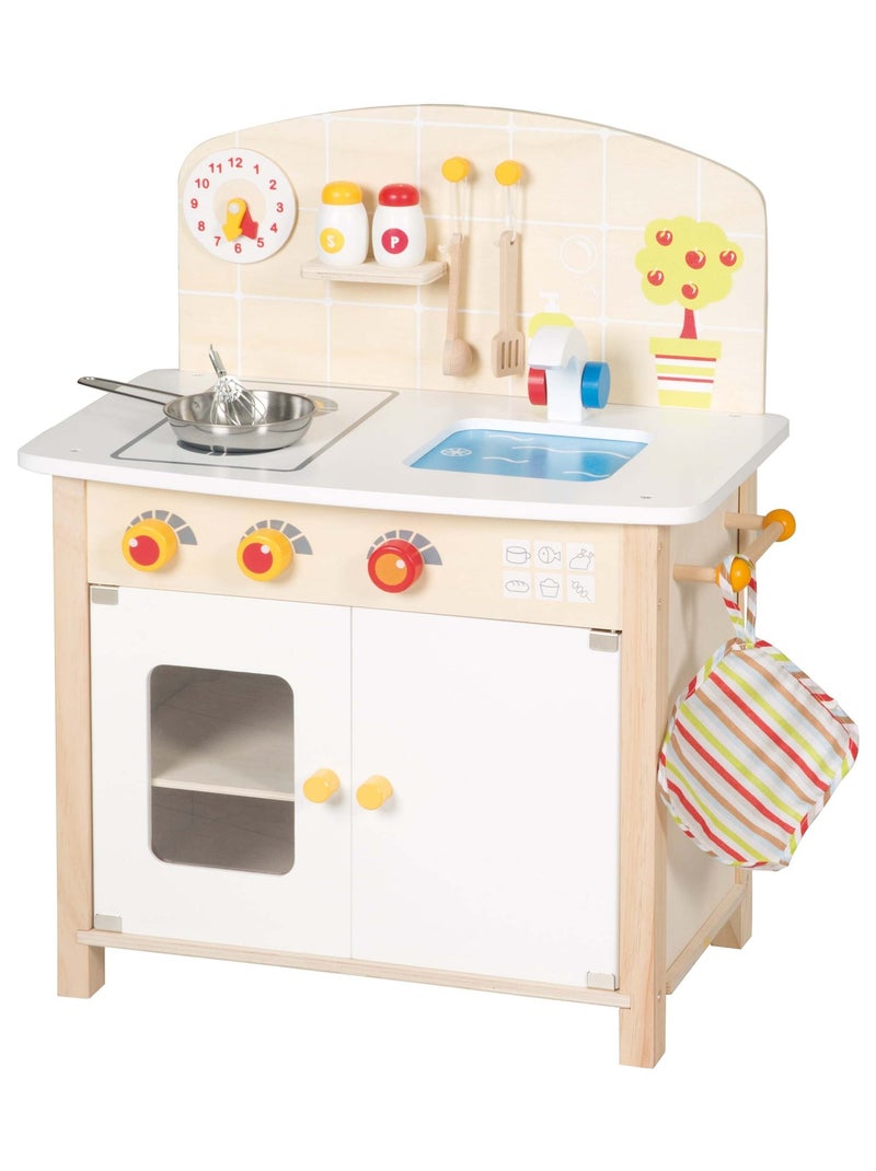 ROBA Cuisine Enfant en Bois + Accessoires en Bois et Métal - Dès 3 Ans Beige - Kiabi