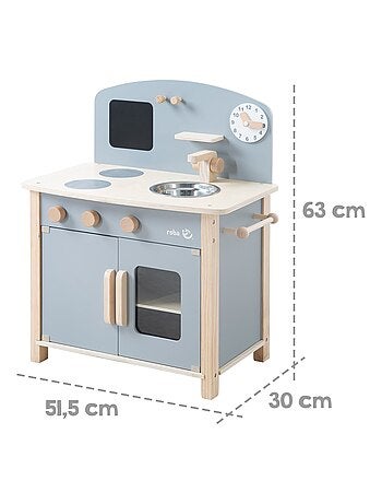 ROBA Cuisine Enfant en Bois + Accessoires en Métal et Bois - à Partir de 3 Ans - Rose