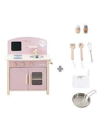 ROBA Cuisine Enfant en Bois + Accessoires en Métal et Bois - à Partir de 3 Ans