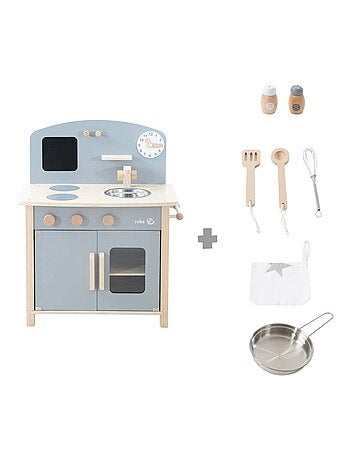 ROBA Cuisine Enfant en Bois + Accessoires en Métal et Bois - à Partir de 3 Ans