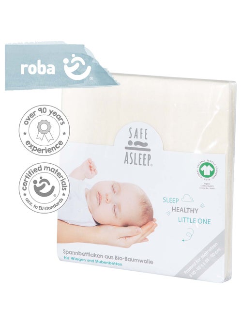 ROBA Drap Housse Bébé Extensible "safe asleep®" 60x120 cm à 70x140 cm - Blanc Canadien - Kiabi