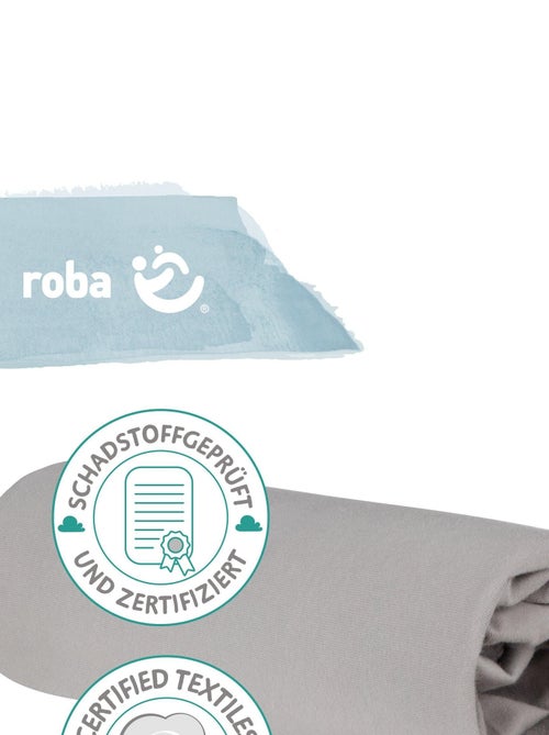 ROBA Drap Housse Extensible "Lil Planet" pour Matelas de Lit 60x120 cm à 70x140 cm - Gris Argenté - Kiabi