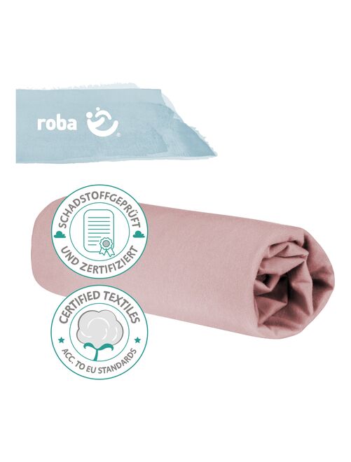 ROBA Drap Housse Extensible "Lil Planet" pour Matelas de Lit 60x120 cm à 70x140 cm - Rose - Kiabi