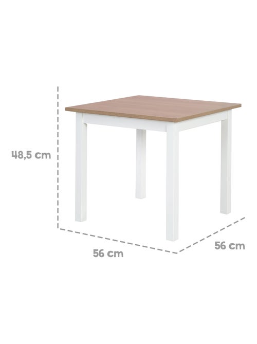 ROBA Ensemble Table et 2 Chaises Enfants Woody - Plateau et Assises en Aspect Bois - Blanc - Kiabi