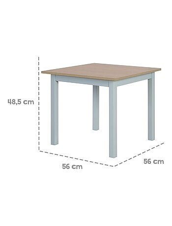 ROBA Ensemble Table et 2 Chaises Enfants Woody - Plateau et Assises en Aspect Bois - Blanc