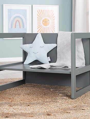 ROBA Ensemble Table et Chaise Réversibles pour Enfants - 3 Hauteurs d'Assise - Bois Laqué Anthracite