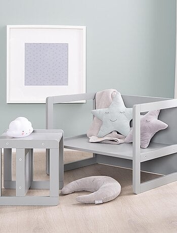 ROBA Ensemble Table et Chaise Réversibles pour Enfants - 3 Hauteurs d'Assise - Bois Laqué Anthracite