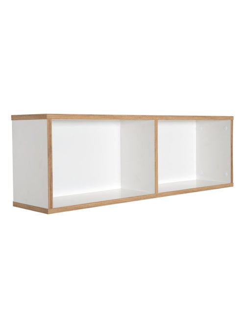 ROBA Étagère murale à 2 niches "Finn" - Blanc/décor chêne doré - Kiabi