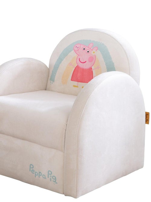 ROBA Fauteuil Bébé Peppa Pig avec Accoudoirs - Revêtement Doux en Velours - Beige - Motif Truie - Kiabi