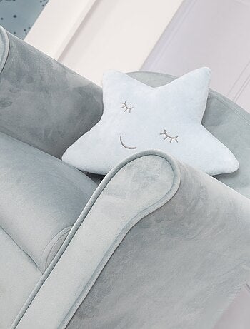 ROBA Fauteuil Club en Velours "Lil Sofa" - Chaise Rembourrée avec Accoudoirs Confortable - Rose