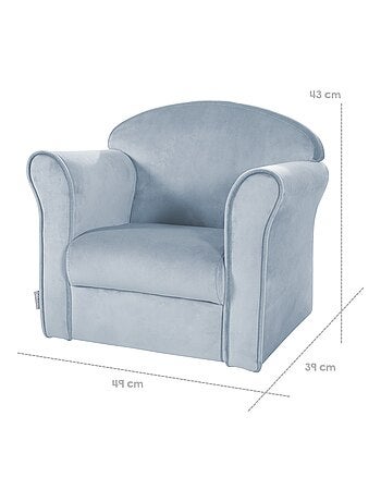 ROBA Fauteuil Club en Velours "Lil Sofa" - Chaise Rembourrée avec Accoudoirs Confortable - Rose