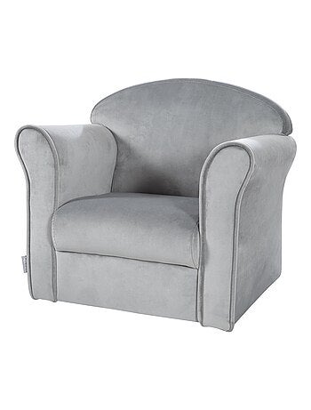 ROBA Fauteuil Club en Velours "Lil Sofa" - Chaise Rembourrée avec Accoudoirs Confortable - Rose