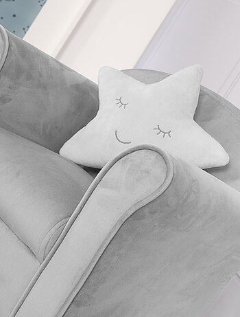 ROBA Fauteuil Club en Velours "Lil Sofa" - Chaise Rembourrée avec Accoudoirs Confortable - Rose