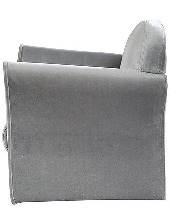 ROBA Fauteuil Club en Velours "Lil Sofa" - Chaise Rembourrée avec Accoudoirs Confortable - Rose