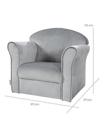 ROBA Fauteuil Club en Velours "Lil Sofa" - Chaise Rembourrée avec Accoudoirs Confortable - Rose