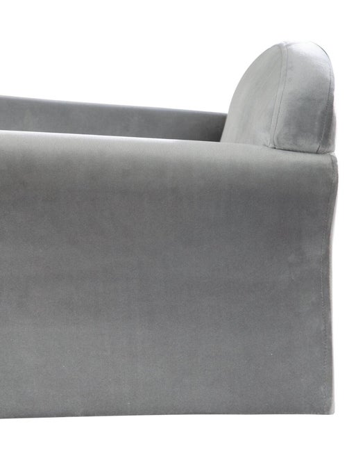 ROBA Fauteuil Club en Velours "Lil Sofa" - Chaise Rembourrée avec Accoudoirs Confortable - Gris - Kiabi