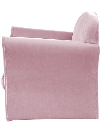 ROBA Fauteuil Club en Velours "Lil Sofa" - Chaise Rembourrée avec Accoudoirs Confortable - Rose