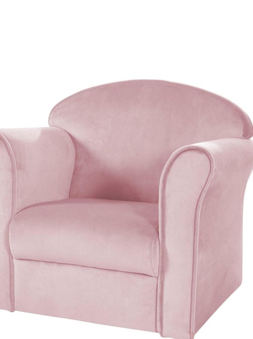 ROBA Fauteuil Club en Velours "Lil Sofa" - Chaise Rembourrée avec Accoudoirs Confortable - Rose - Kiabi