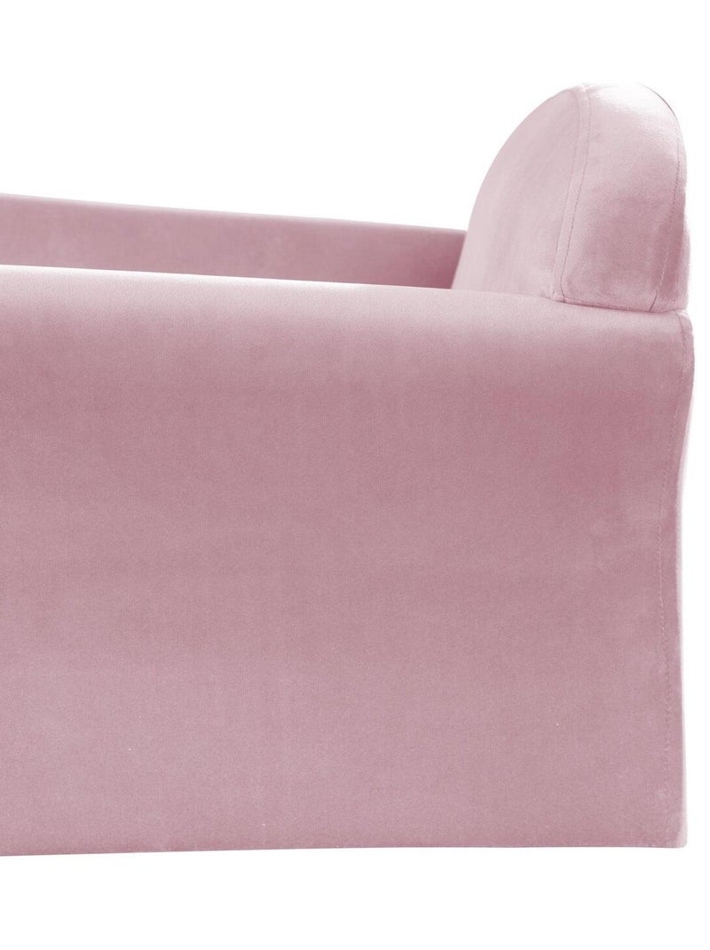 ROBA Fauteuil Club en Velours "Lil Sofa" - Chaise Rembourrée avec Accoudoirs Confortable - Rose Rose - Kiabi