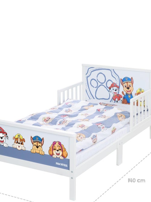 ROBA Lit 70 x 140 cm 'Paw Patrol' avec Barrières de Sécurité Sommier et Linge de Lit - Jusqu'à 7 Ans - Kiabi