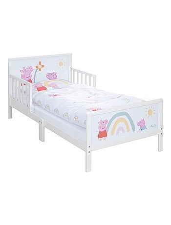 ROBA Lit 70 x 140 cm 'Peppa Pig' avec Barrières de Sécurité Sommier et Linge de Lit - Jusqu'à 7 Ans
