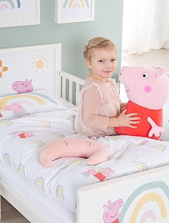 ROBA Lit 70 x 140 cm 'Peppa Pig' avec Barrières de Sécurité Sommier et Linge de Lit - Jusqu'à 7 Ans