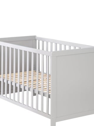 ROBA Lit Bébé et Cododo 60 x 120 cm + Matelas et Sommier - Hauteur Réglable - Gris