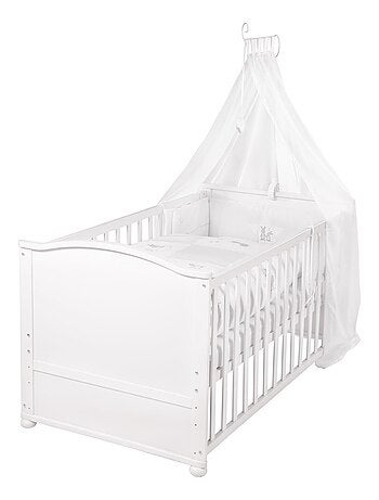 Lit bébé évolutif avec tiroir - OLIVIA - 120x60 cm - Blanc - Kiabi - 279.00€