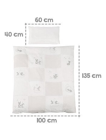 ROBA Lit bébé évolutif complet "Fox et Bunny" - 70x140 + Équipement Complet