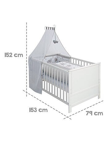 ROBA Lit bébé évolutif complet "Jumbotwins" - 70x140 + Équipement Complet