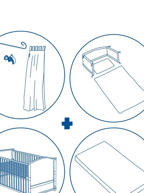 ROBA Lit bébé évolutif complet "Liebhabear" - 70x140 + Équipement Complet - Kiabi