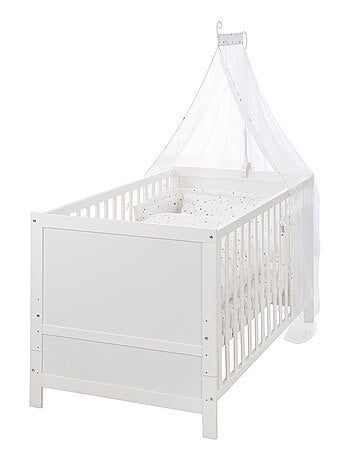 ROBA Lit bébé évolutif complet "Sternenzauber" blanc - 70x140 + Équipement Complet