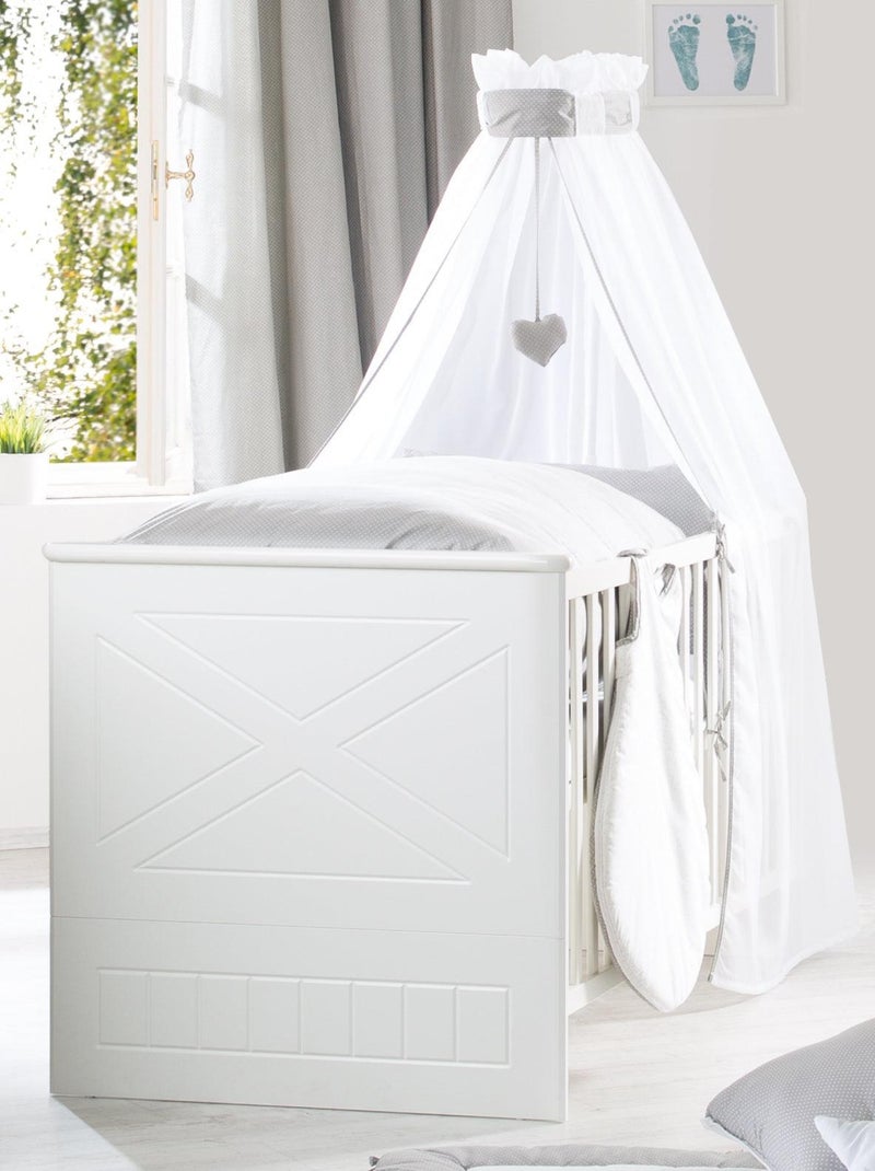 ROBA Lit bébé évolutif "Constantin" - 70x140 - Hauteur Réglable - 0 à 7 Ans - Blanc/Blanc Canadien Blanc - Kiabi