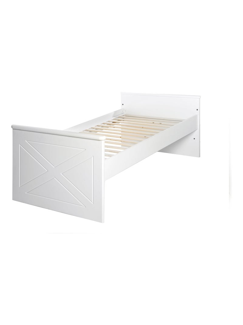 ROBA Lit bébé évolutif "Constantin" - 70x140 - Hauteur Réglable - 0 à 7 Ans - Blanc/Blanc Canadien Blanc - Kiabi