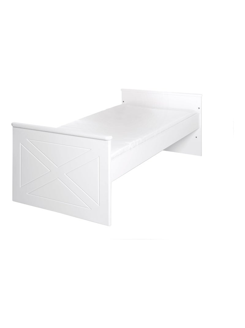 ROBA Lit bébé évolutif "Constantin" - 70x140 - Hauteur Réglable - 0 à 7 Ans - Blanc/Blanc Canadien Blanc - Kiabi